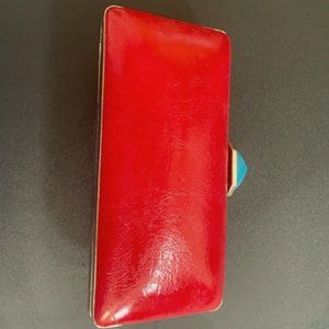 Trina Turk for Banana Republic Clutch.  Red shell with Turquoise gem clasp
